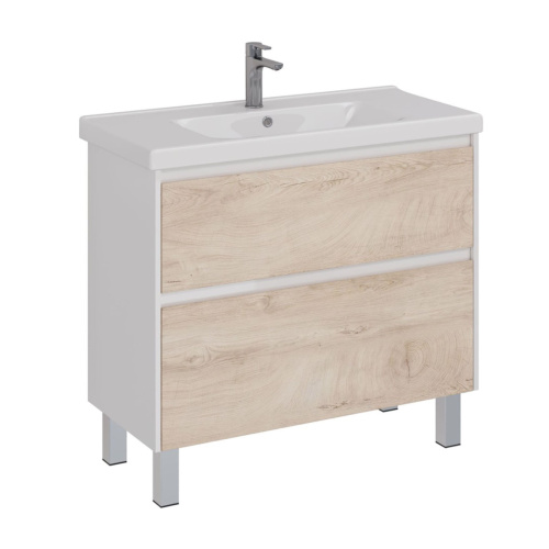 Тумба под раковину LeMark Combi LM03C100T-dub 96х45х65 напольная/подвесная цвет дуб канти/белый - фото 5