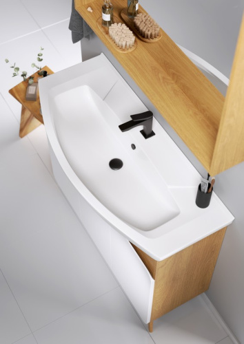 Тумба под раковину Aqwella Y BAS0110DZ 102х36х82 напольная цвет белый/коричневый - фото 3