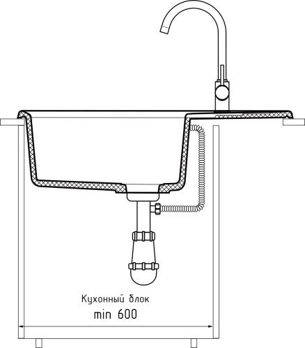Кухонная мойка Granfest Level LV-760L терракот 76х50 цвет коричневый поверхность матовая - фото 4