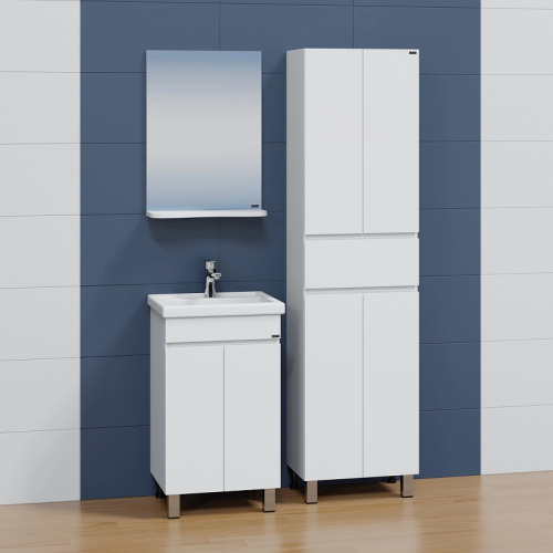 Шкаф-пенал СанТа Марс 700249 50х30х180 напольный цвет белый - фото 3