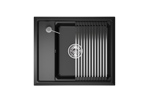 Кухонная мойка Granula Kitchen Space 6004, ШВАРЦ 60х51 цвет шварц поверхность матовая - фото 2