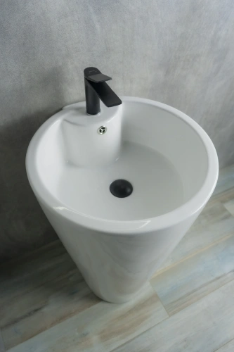 Раковина керамическая Gid Autonomo 81105 50х53 напольная цвет белый 1 отверстие под смеситель - фото 4