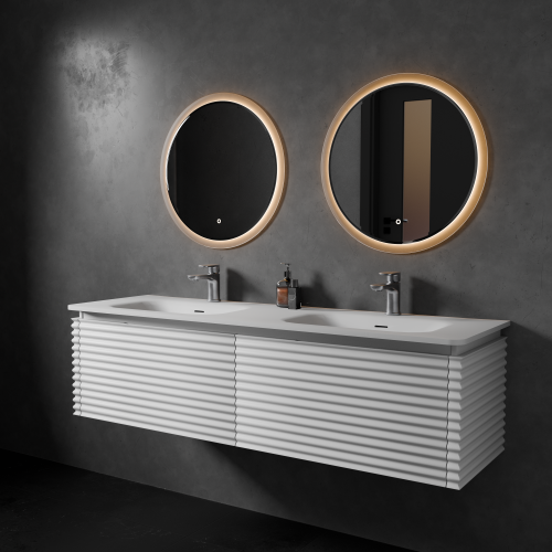 Тумба с раковиной+зеркало Art Decco Jacqueline (Жаклин) AJC15W34D1M0 150x45x40 подвесная цвет белый - фото 2