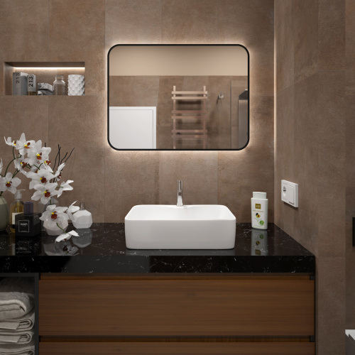 Раковина из сантехнического фарфора Teymi Helmi T50310 48х37 накладная цвет белый 1 отверстие под смеситель - фото 5