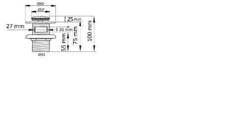 Донный клапан для раковины Ceramalux RD013 - фото 2