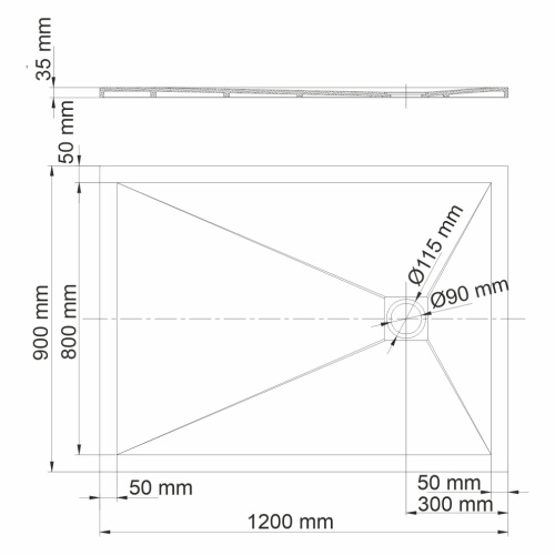 Душевой поддон WasserKRAFT Dill 61T 61T07 120х90 искусственный камень черный - фото 4