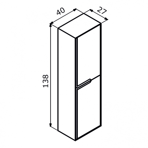 Шкаф-пенал Orka Craft 3000319 40х27х138 подвесной цвет орех/антрацит - фото 5