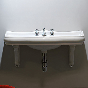 Раковина из сантехнического фарфора Kerasan Retro 105001*1 100х55 подвесная цвет белый 1 отверстие под смеситель