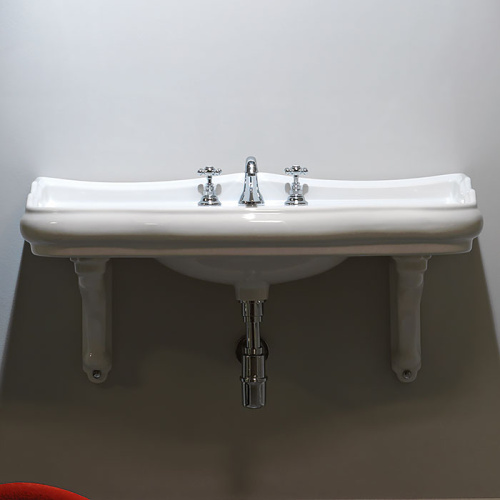 Раковина из сантехнического фарфора Kerasan Retro 105001*1 100х55 подвесная цвет белый 1 отверстие под смеситель