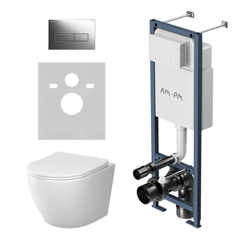 Комплект унитаз с инсталляцией с клавишей смыва Am.Pm Like IS110351.801900 - фото 2