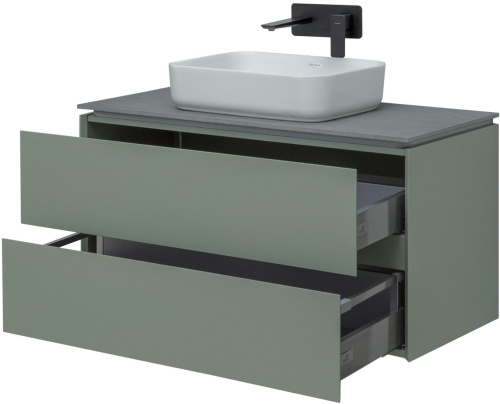 Тумба под раковину Allen Brau Infinity 1.21003.CGM 99х46х51 подвесная цвет зеленый/серый - фото 5