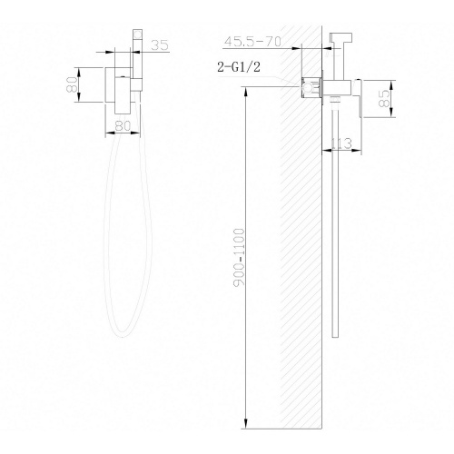 Гигиенический душ со смесителем ABBER Daheim AF8226W белый матовый - фото 5