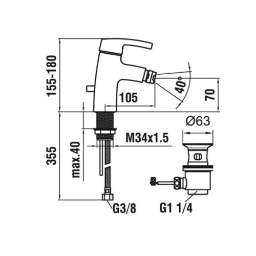 Смеситель Laufen Curvepro 3.4165.1.004.111.1 на биде хром - фото 2