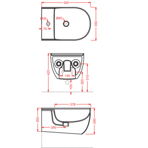 Биде Artceram THE ONE THB001 12 00 giallo zinco *1 подвесное - фото 2