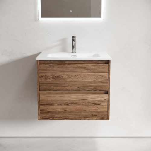 Тумба под раковину Sancos Libra LB60ECH 59х45х50 подвесная цвет дуб чарльстон - фото 4