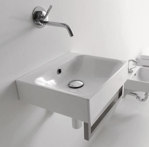 Раковина из сантехнического фарфора Kerasan Cento 353901*0 40х35 подвесная цвет белый без отверстий под смеситель - фото 2