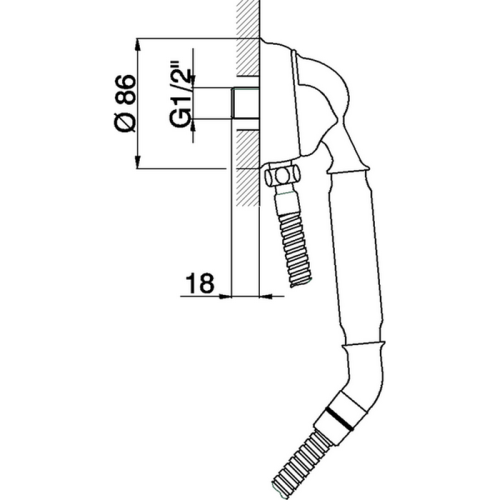 Душевой гарнитур Cisal Arcana Toscana TS00303027 настенный  бронза - фото 2