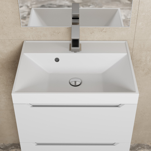 Раковина из литьевого мрамора Uperwood Classic 2911020335 50х35 полувстраиваемая цвет белый - фото 3