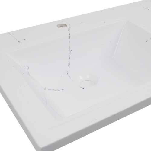 Раковина из литьевого мрамора Uperwood Марсал 291120410 120х49 над стиральной машиной цвет белый - фото 4