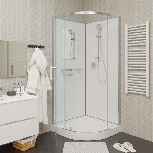 Душевая кабина Cerutti SPA KORRA90T 90х90 четверть круга без крыши ориентация универсальная - фото 5