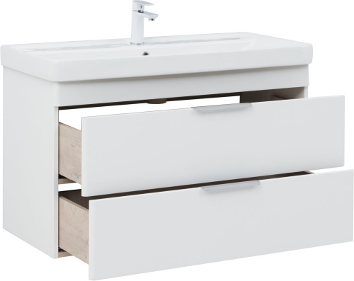 Тумба под раковину Aquanet Ирис new 00339280 99х45х57 подвесная цвет белый - фото 4