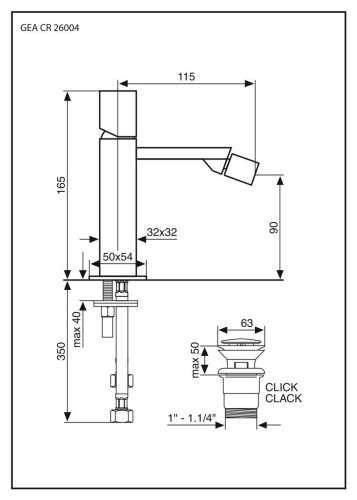 Смеситель Emmevi Gea 26004/CR на биде хром - фото 2
