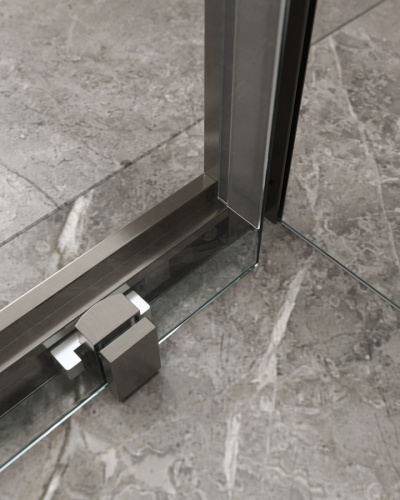 Душевой уголок Cezares MOLVENO MOLVENO-AH-11-160/90-C-GM-IV 160х90 стекло прозрачное профиль оружейная сталь без поддона - фото 4