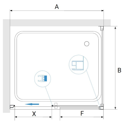 Душевой уголок RGW Passage 35087668-11 160х80 стекло прозрачное профиль хром глянцевый без поддона - фото 2