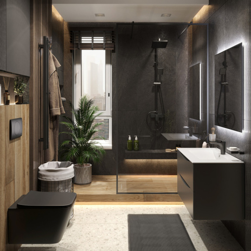 Верхний душ Bond Cube B02-9988 черный матовый - фото 5