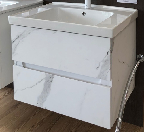 Тумба под раковину Art&Max TECHNO AM-Techno-700-2C-SO-MR960 67х46х50 подвесная цвет монти мрамор - фото 4