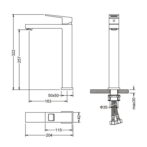 Смеситель Timo Briana 7111/03F на раковину черный матовый - фото 2