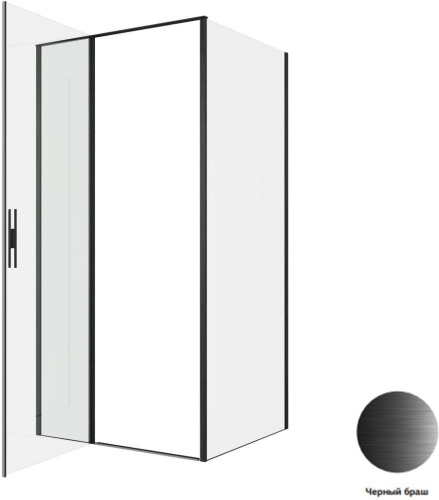 Душевой уголок Allen Brau Priority 3.31030.BBA + 3.31045.BBA 100х90 стекло прозрачное профиль черный без поддона - фото 4