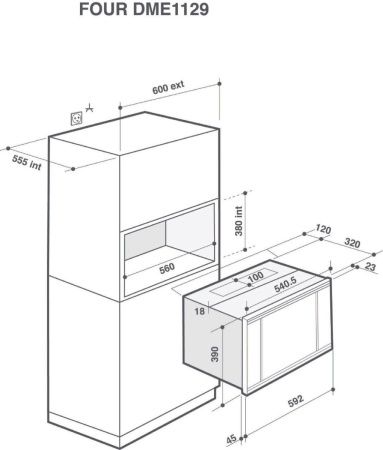 Микроволновая печь встраиваяемая Brandt BMG2508B