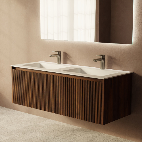 Тумба с раковиной+зеркало Art Decco Camilla (Камилла) ACM12W22D2M0 120x45x40 подвесная цвет черный орех - фото 5