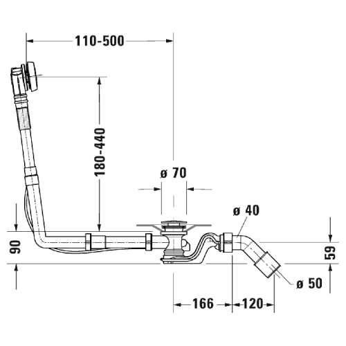 Слив-перелив для ванны Duravit 792202000001000 хром - фото 2