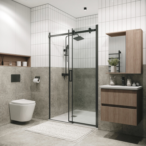 Душевая дверь Grossman Classic 100.K33.04.120.42.00 120х195 стекло прозрачное профиль графит - фото 5