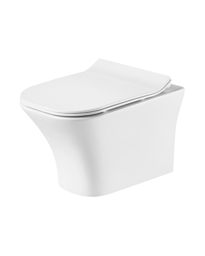 Унитаз подвесной Orange C02-100w белый с сиденьем микролифт каскадный смыв - фото 2