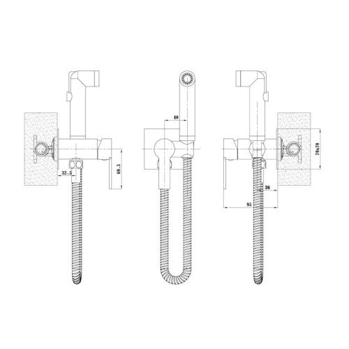 Гигиенический душ со смесителем Esko SMH06 Black черный - фото 3