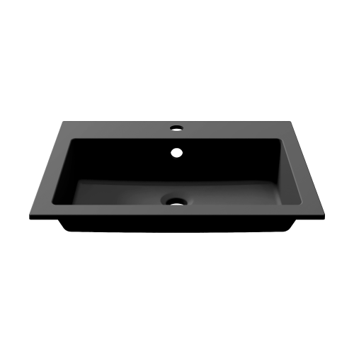 Раковина из литьевого мрамора Uperwood Megan 45481000001 60х48 полувстраиваемая цвет черный - фото 4