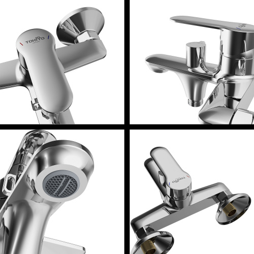 Смеситель для ванны Tokito KANDA TOK-KAN-1014 настенный хром - фото 5