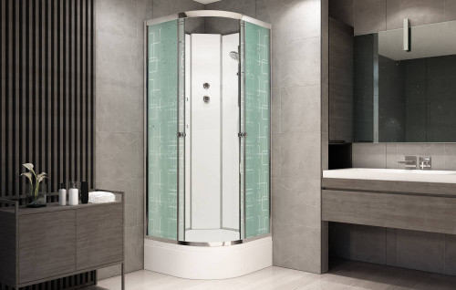 Душевая кабина AvaCan EM2790N 90х90 четверть круга без крыши ориентация универсальная - фото 2