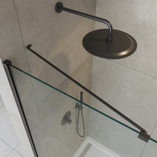 Душевая перегородка Cezares LIBERTA LIBERTA-L-1-TB-90-C-NERO 90х195 стекло прозрачное профиль черный - фото 3