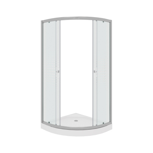 Душевой уголок Parly Z9111 90х90 стекло прозрачное с рисунком профиль хром глянцевый с поддоном - фото 3