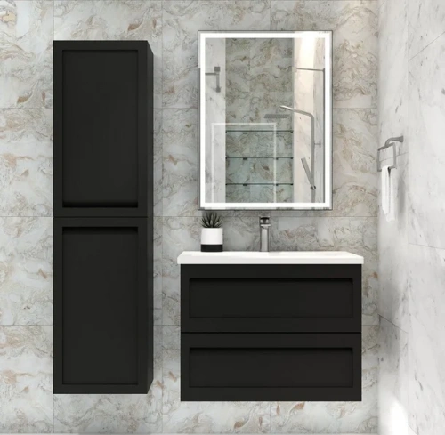 Зеркало-шкаф Art&Max TECHNO AM-Tec-600-800-1D-DS-F-Nero 60х15х80 подвесной цвет черный - фото 3