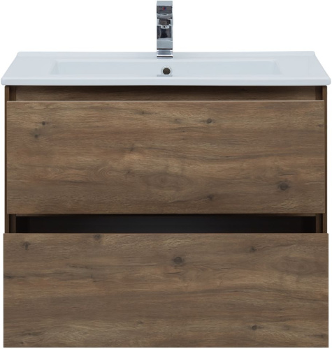 Тумба под раковину Aquanet Милан 00339968 84х46х66 подвесная цвет темное дерево - фото 3