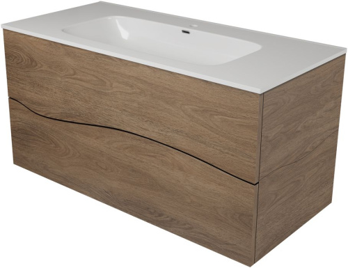 Тумба под раковину Allen Brau Glority 1.35002.NW 100х46х52 подвесная цвет темное дерево - фото 2