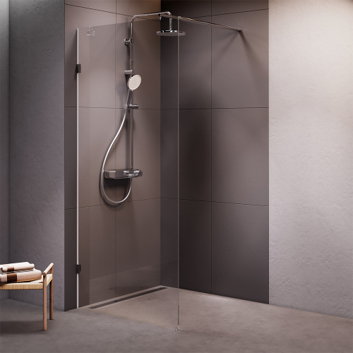 Душевая перегородка Am.Pm X-Joy W94UWI-90-F1-MTE 90х195 стекло прозрачное профиль хром глянцевый