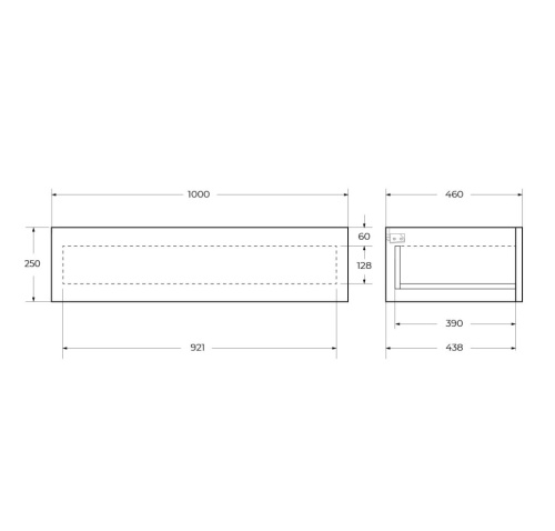 Тумба под раковину Cezares CADRO CADRO-100-1C-SO-NR-BLUM 100х46х25 подвесная цвет черный - фото 2