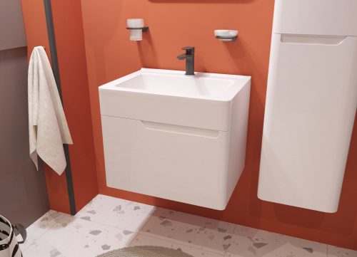 Тумба с раковиной Эстет Kare Luxe ФР-00007077 60х45х49 подвесная цвет белый - фото 4