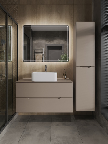 Тумба с раковиной Orange Line Li-100TuLMDF+B02-460W 101х46х68 - фото 5